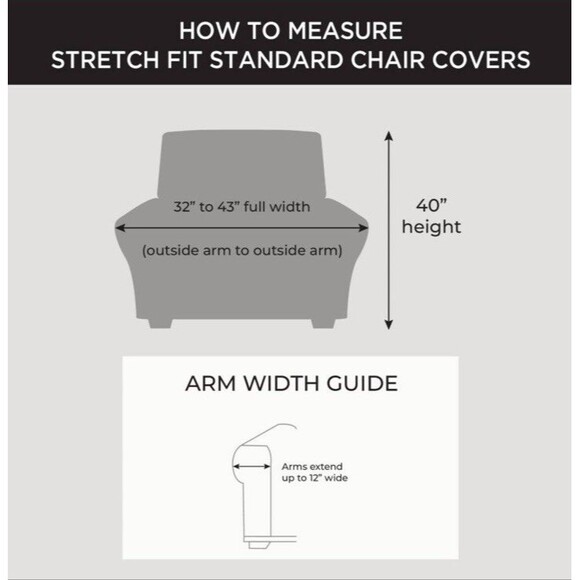 Sure Fit heavy Stretch Leather 2-Pc arm Chair Slipcover washable pebbled ivory - Picture 3 of 4